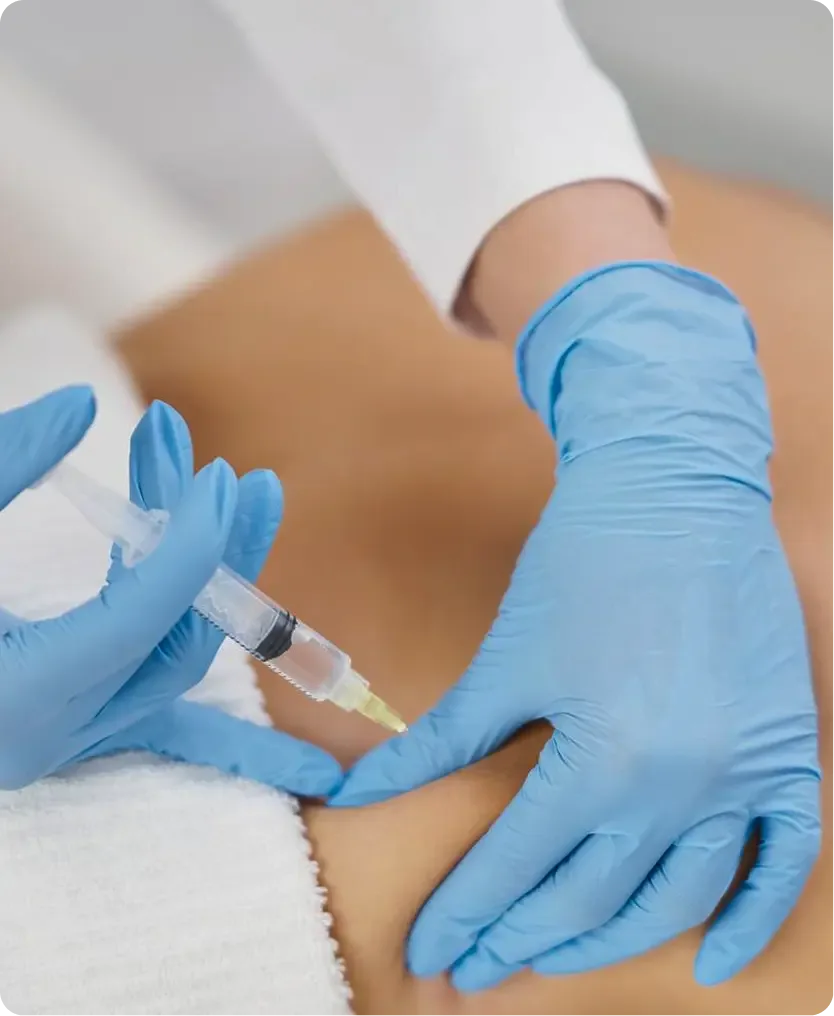 Healthcare practitioner providing neural therapy injection of procaine.